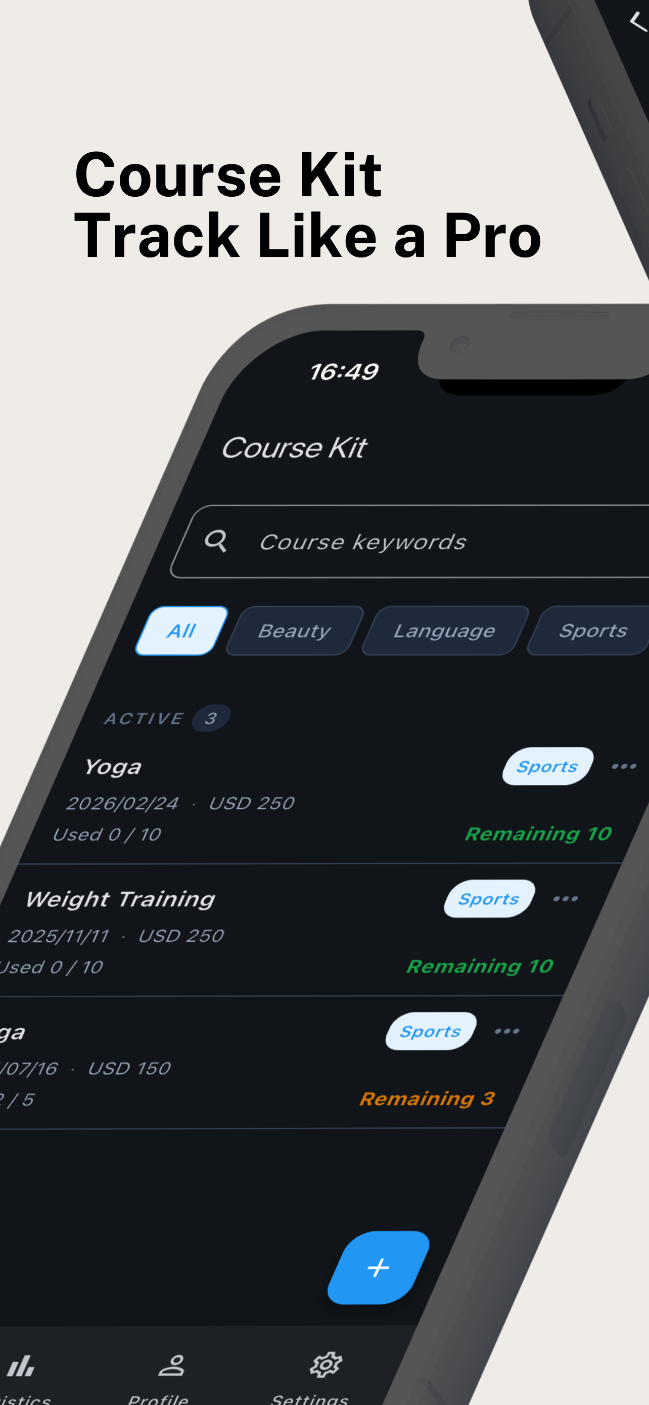Course Kit screen 1